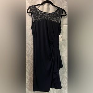 Navy Blue Dress. With a pattern overlay with Navy an d Gold. NWT